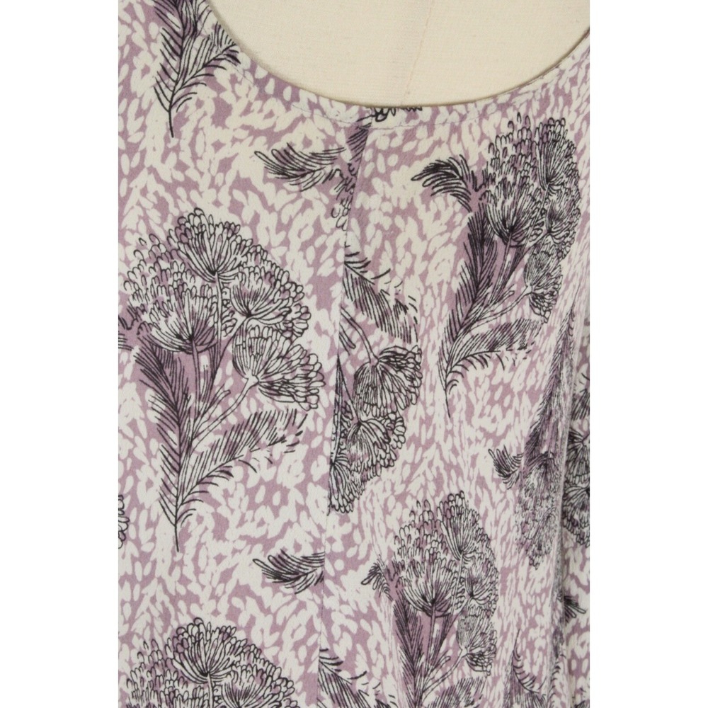 BODEN Crepe Tank Top size US 4 UK 8 Purple Floral Pleat Keyhole Tied - Picture 10 of 16